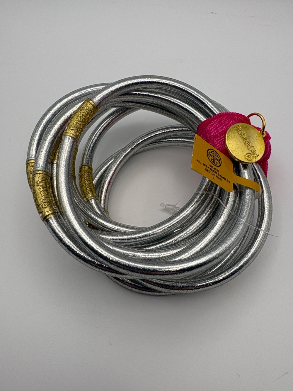 BuDhaGirl Silver and Gold Stackable Coil Bangle Bracelet - Women Jewelry - Picture 5 of 5